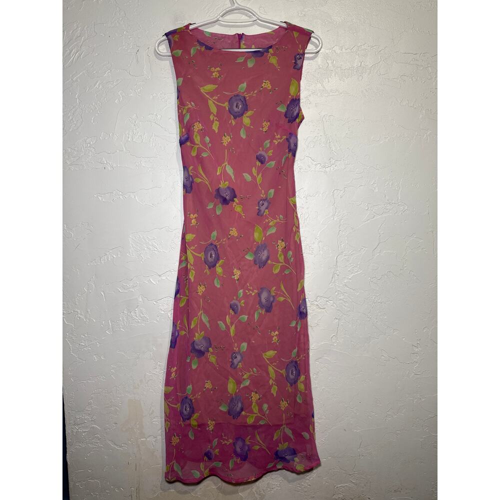 3B vintage floral chiffon floral lined dress women 4 y2k fairy feminine ethereal